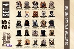 Peeking Dogs - Color Set 4 - 25 vector designs