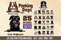 Peeking Dogs - Color Set 5 - 25 vector designs