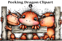 Peeking Dragon Clipart Product Image 1