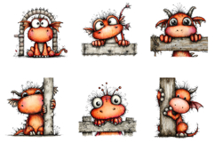 Peeking Dragon Clipart Product Image 3