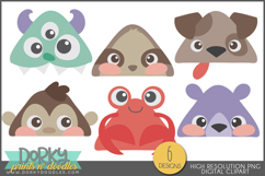 Cute Peeking Animals Clipart Bundle Product Image 11