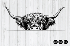 Peeking Highland Cow SVG, Highland Cow SVG, Cow Head SVG Product Image 1