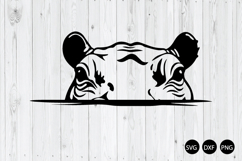 Peeking Hippopotamus SVG, Hippo SVG, Peeking Animals SVG Product Image 1