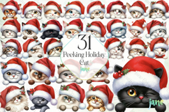 Peeking Holiday Cat Sublimation Bundle Product Image 1