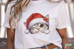 Peeking Holiday Cat Clipart Product Image 2