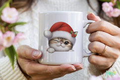 Peeking Holiday Cat Clipart Product Image 3