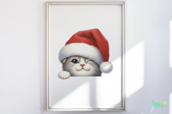 Peeking Holiday Cat Clipart Product Image 5