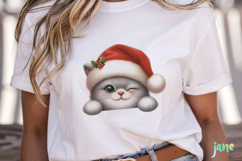 Peeking Holiday Cat Clipart Product Image 2