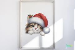 Peeking Holiday Cat Clipart Product Image 5