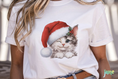 Peeking Holiday Cat Clipart Product Image 2