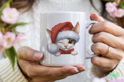Peeking Holiday Cat Clipart Product Image 3