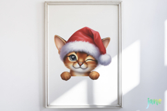 Peeking Holiday Cat Clipart Product Image 5