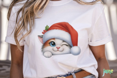 Peeking Holiday Cat Clipart Product Image 2
