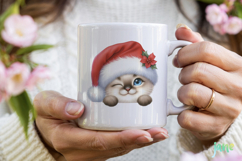 Peeking Holiday Cat Clipart Product Image 3