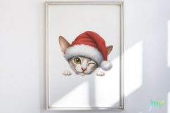 Peeking Holiday Cat Clipart Product Image 5