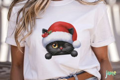 Peeking Holiday Cat Clipart Product Image 3