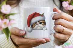 Peeking Holiday Cat Clipart Product Image 4