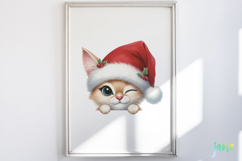 Peeking Holiday Cat Clipart Product Image 2
