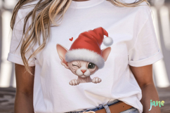 Peeking Holiday Cat Clipart Product Image 2