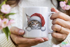 Peeking Holiday Cat Clipart Product Image 3