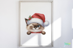 Peeking Holiday Cat Clipart Product Image 5