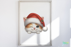 Peeking Holiday Cat Clipart Product Image 5