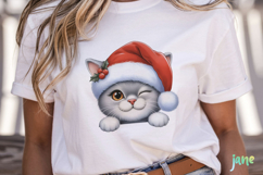 Peeking Holiday Cat Clipart Product Image 2
