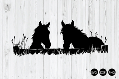 Peeking Horses SVG, Horse SVG, Animal SVG Product Image 1