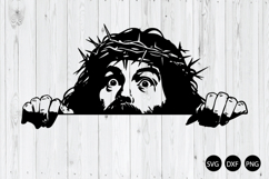Peeking Jesus SVG, Jesus Christ Cut File, Peeking God SVG Product Image 1