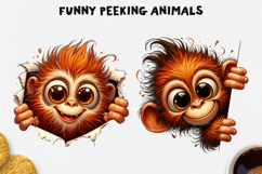 Funny Peeking Monkey PNG Clipart Product Image 1