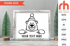 peeking bear svg, peeping bear svg, polar bear dxf, christmas scene svg, christmas template, xmas window decor, holiday design vector, winter theme svg, window cling svg, christmas card svg, christmas ornament svg, xmas decoration svg, christmas decor