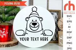 peeking bear svg, peeping bear svg, polar bear dxf, christmas scene svg, christmas template, xmas window decor, holiday design vector, winter theme svg, window cling svg, christmas card svg, christmas ornament svg, xmas decoration svg, christmas decor