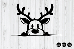 Peeking Reindeer SVG, Christmas Reindeer SVG, Christmas SVG Product Image 1
