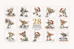 Peeking Reindeer Clipart Bundle | 28 PNG Product Image 2
