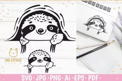 Peeking Sloth SVG for Laptop  Decal 