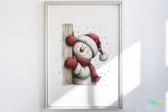 Peeking Snowman Clipart Product Image 5