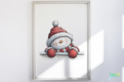 Peeking Snowman Clipart Product Image 5