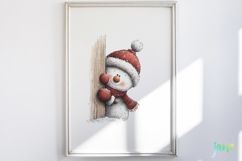 Peeking Snowman Clipart Product Image 5