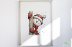 Peeking Snowman Clipart Product Image 5