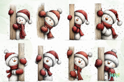 Peeking Snowman Clipart Product Image 6