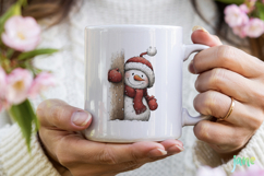 Peeking Snowman Clipart Product Image 3