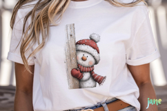 Peeking Snowman Clipart Product Image 2