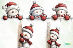 Peeking Snowman Clipart Product Image 4