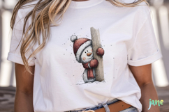 Peeking Snowman Clipart Product Image 2