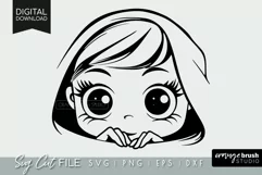 Peeking SVG  Peek a Boo Girl SVG Cut File For Cricut