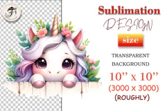 Adorable smiling peeking unicorn illustration in soft pastel colors, great for cards and stickers.