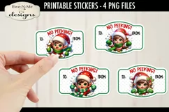 Elf 3D Printable Gift Tag Stickers | Boy & Girl Elf Stickers Product Image 3