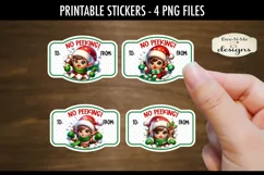 Elf 3D Printable Gift Tag Stickers | Boy & Girl Elf Stickers Product Image 1