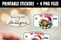 Elf 3D Printable Gift Tag Stickers | Boy &amp; Girl Elf Stickers Product Image 2