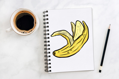 Peeled Banana Fruit Illustration PNG JPG SVG Product Image 2